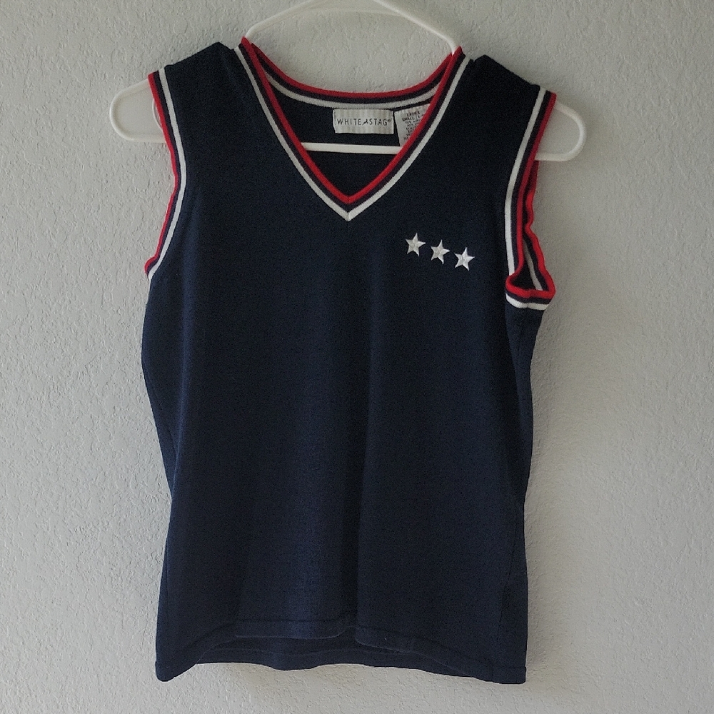 White Stag Vest Top with Stars Red White And Blue